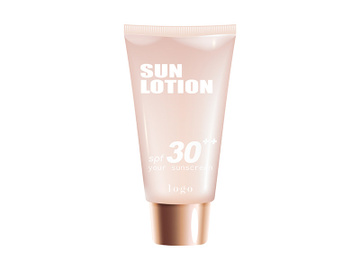 SPF 30 sunscreen realistic product vector design preview picture