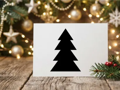 Silhueta de Árvore de Natal Minimalista para Decoração Festiva e Design Sazonal