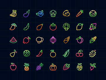 Colorful Fruit & Vegetable Icons preview picture