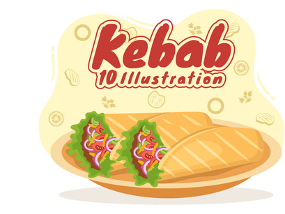 10 Kebab Food Illustration