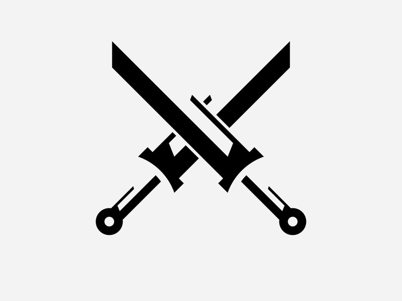 Crossed swords vector icon illustration