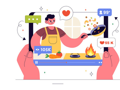 10 Cooking Vlog Illustration