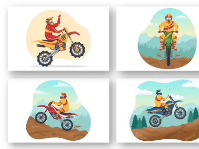 10 Motocross Sport Illustration