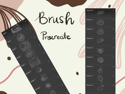 Brush procreate 101 stamps food