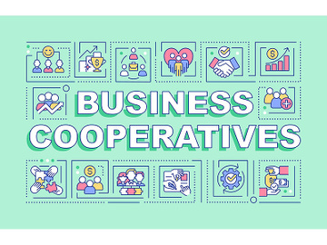 Business cooperatives word concepts green banner preview picture