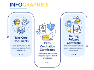 Refugees documents and certificates rectangle infographic template preview picture