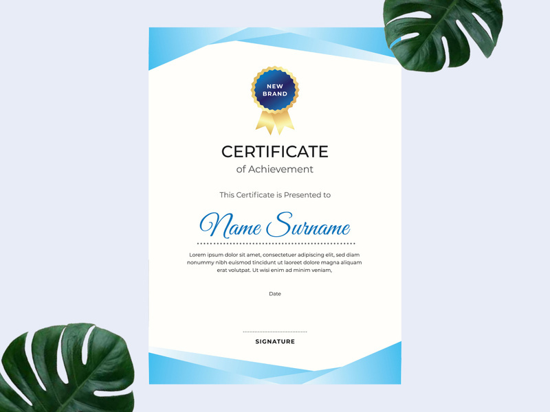 Modern certificate design template