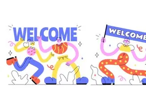 5 Welcome Vector Illustration