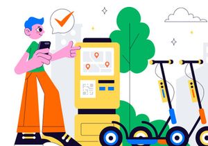 10 Electric Scooter Rental Service Illustration