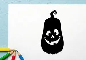 Cute Halloween Jack-o'-Lantern with a Smiling Face for Fall Decor