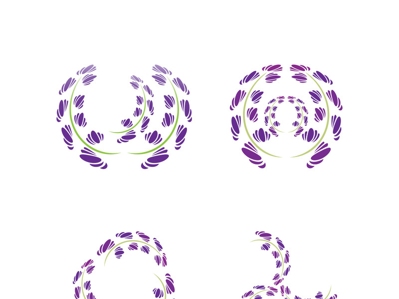 Fresh lavender flower logo vector flat design