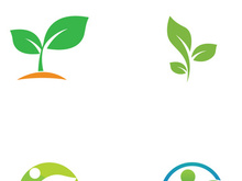 Natural green leaf logo.