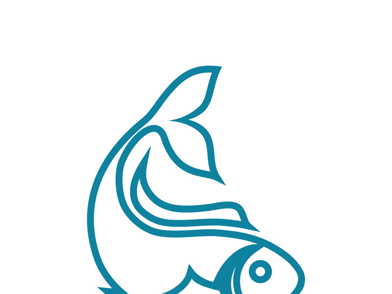 Fish logo template. Creative vector symbol