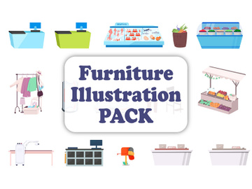 Furniture illustration bundle preview picture