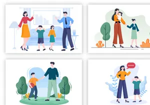 16 Parenting Psychology Family Illustration