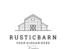 Logo design of organic farm house or barn or barn and animal farmhouse vintage.Vintage country logo.