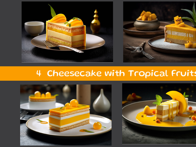Cheesecake with tropical fruits