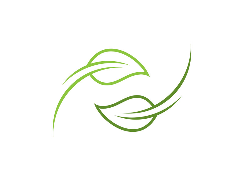 Green leaf  nature element vector logo design