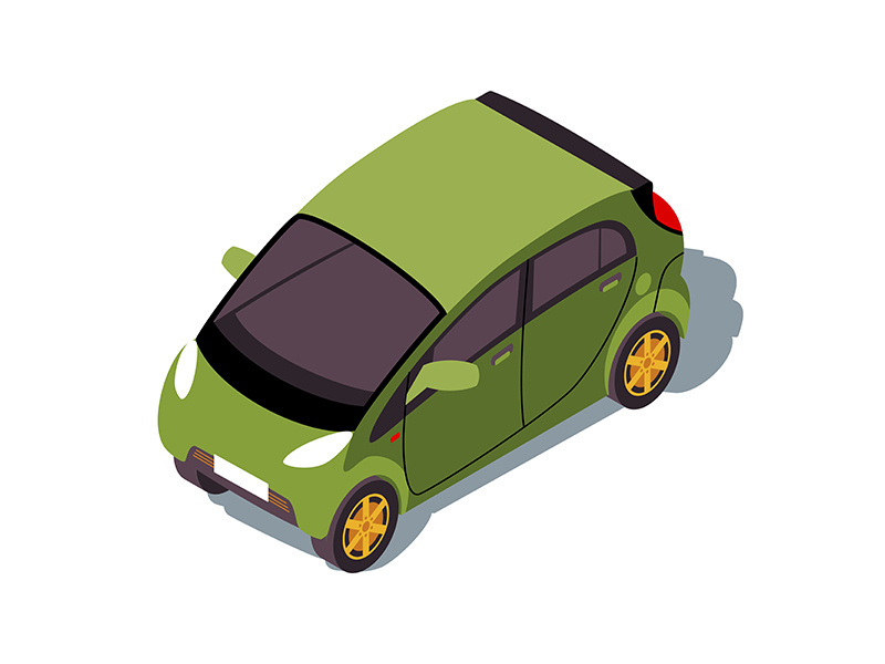 Microcar isometric color vector illustration