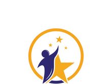 People star logo design to achieve a success or dream.