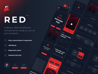 Red 2.0 - Wireframe Kit
