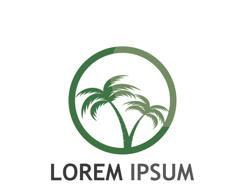 Summer palm tree logo design.