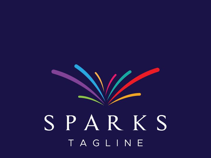 Colorful fireworks splash abstract logo design