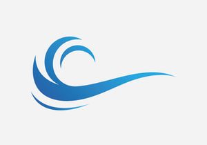 Blue Wave Logo Vector.  wAter wave illustration template design