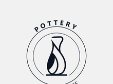 Pottery logo design handmade, creative traditional mug craft sign concept inspiration nature workshop