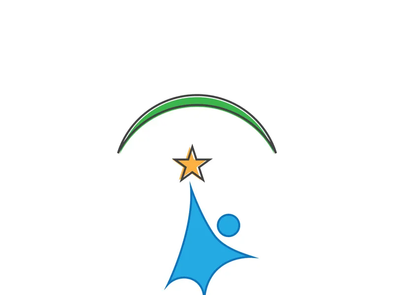 People star logo design to achieve a success or dream.