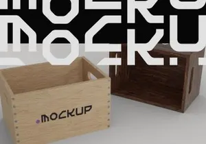 Wooden Fruit Crate Mockup