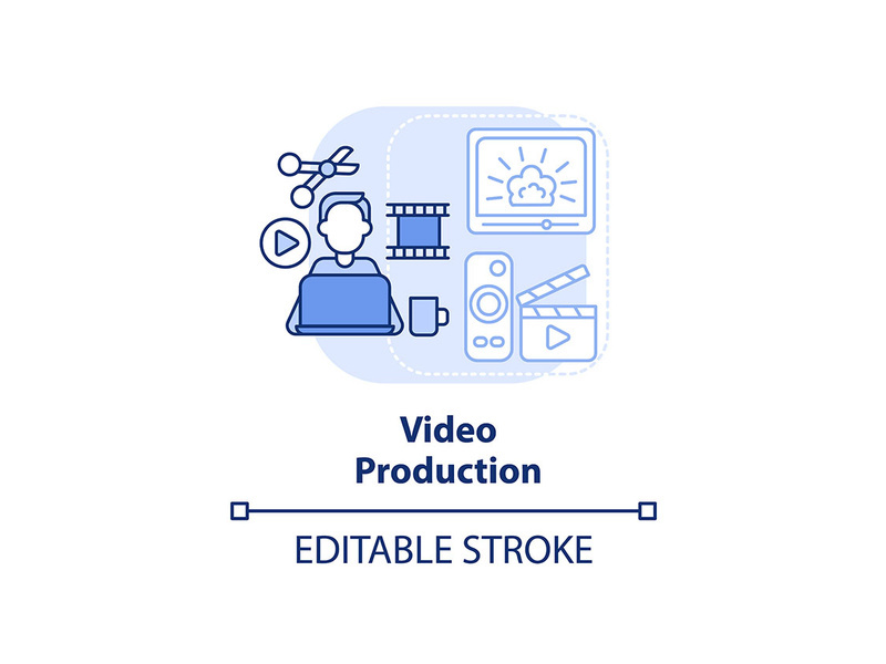 Video production light blue concept icon