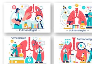 13 Pulmonologist Vector Illustration
