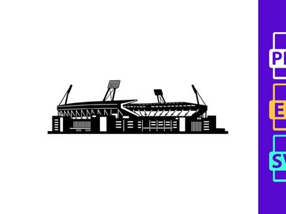 Lumen field stadium in seattle with city skyline silhouette