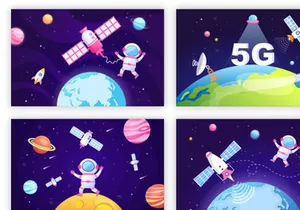 17 Satellites and 5G Network Illustration