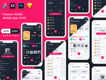 Finance Wallet Mobile App UI Kit (Light & Dark) preview picture