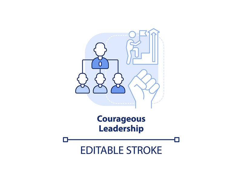 Courageous leadership light blue concept icon