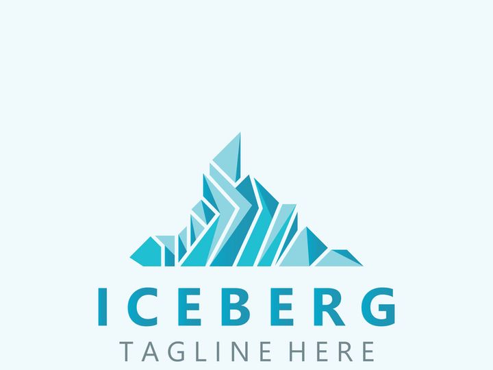 Iceberg Logo Design,simple ice mountain landscape Template vector Illustration
