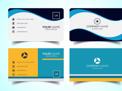 Double-sided creative and modern business card template. Vector illustration