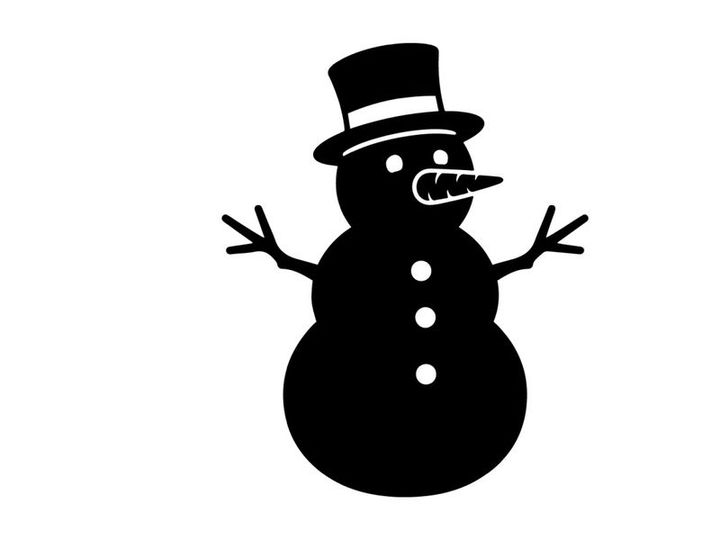 Cute Snowman Illustration with Top Hat and Carrot Nose