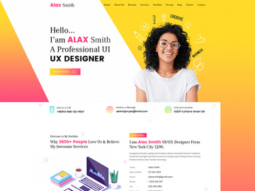 Alax Smith - Personal Resume PSD Template preview picture