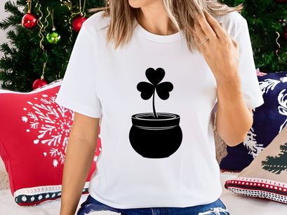 Four Leaf Clover Pot Silhouette