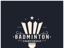 Modern Badminton logo design with Dynamic Shuttlecock and Racket, for championship, sport, sports shop, badminton school, business, company, tournament