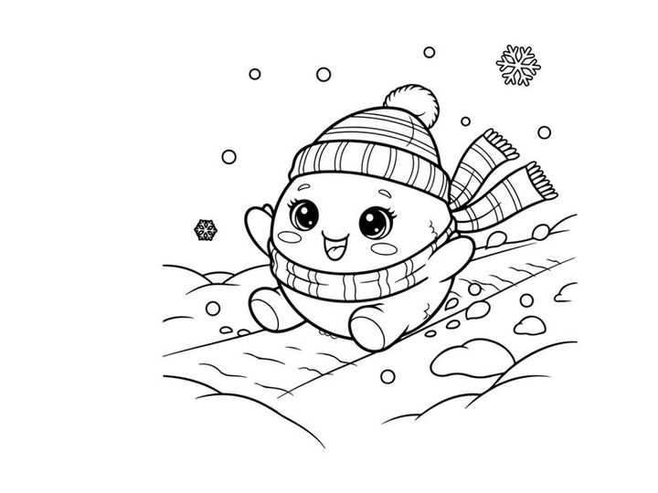 Cute snowman melting winter vector illustration flat design