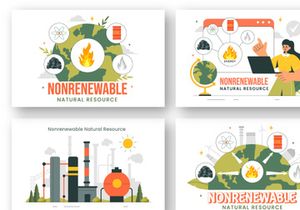 9 Nonrenewable Natural Resources Illustration
