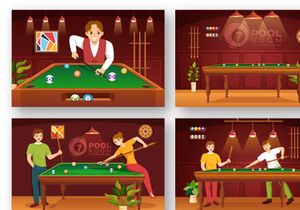 12 Billiards Game Illustration
