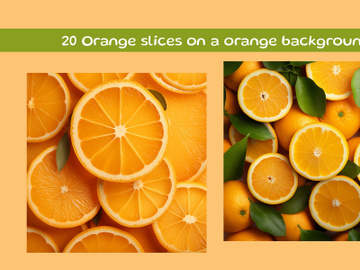 Orange slices on a orange background preview picture