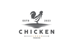 Chicken Logo, For Roast Chicken Restaurant, Farm Vector, Simple Minimalist Design For Restaurant Food Business
