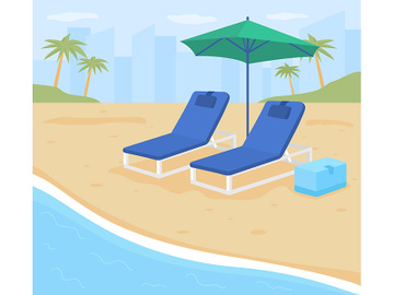 Beach resort vacation flat color vector illustration preview picture