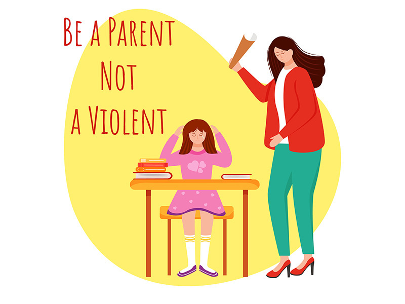 Be parent not violent flat poster vector template